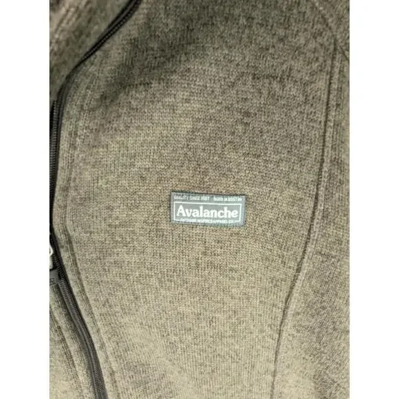 Avalanche Men's Full Zip Fleece Jacket Brown Zip Pockets Medium Chore Walking - Picture 3 of 9